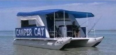 Camper Cat Pontoon Houseboats - low cost, inflatable 