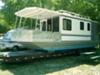 The green energy houseboat is dry docked in San Antonio,TX